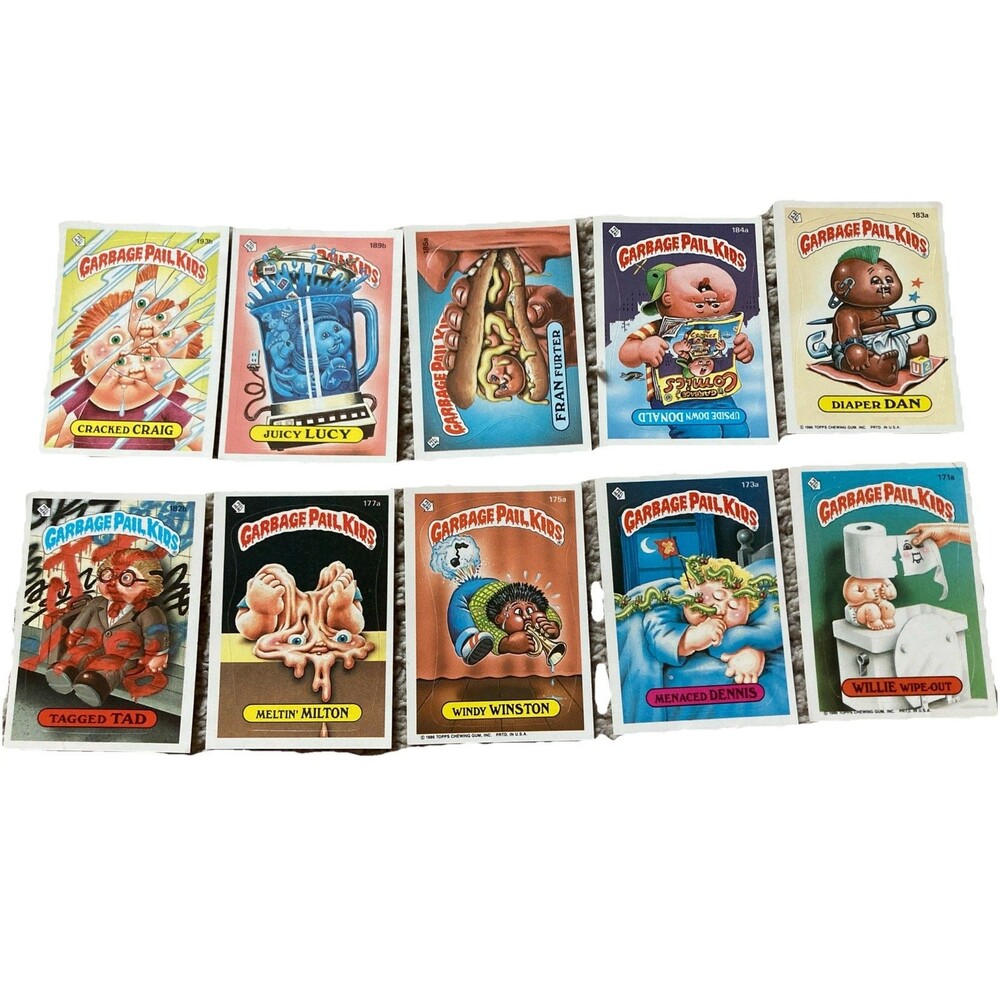 GARBAGE PAIL KIDS CARDS Series 3 1986 Lot Of 10- Meltin’ Milton, Tagged Tad, etc